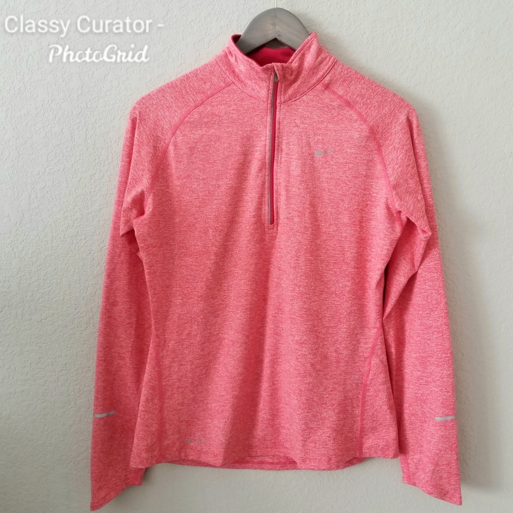 Nike Red Heathered Partial Zip Pullover Jacket - image 1